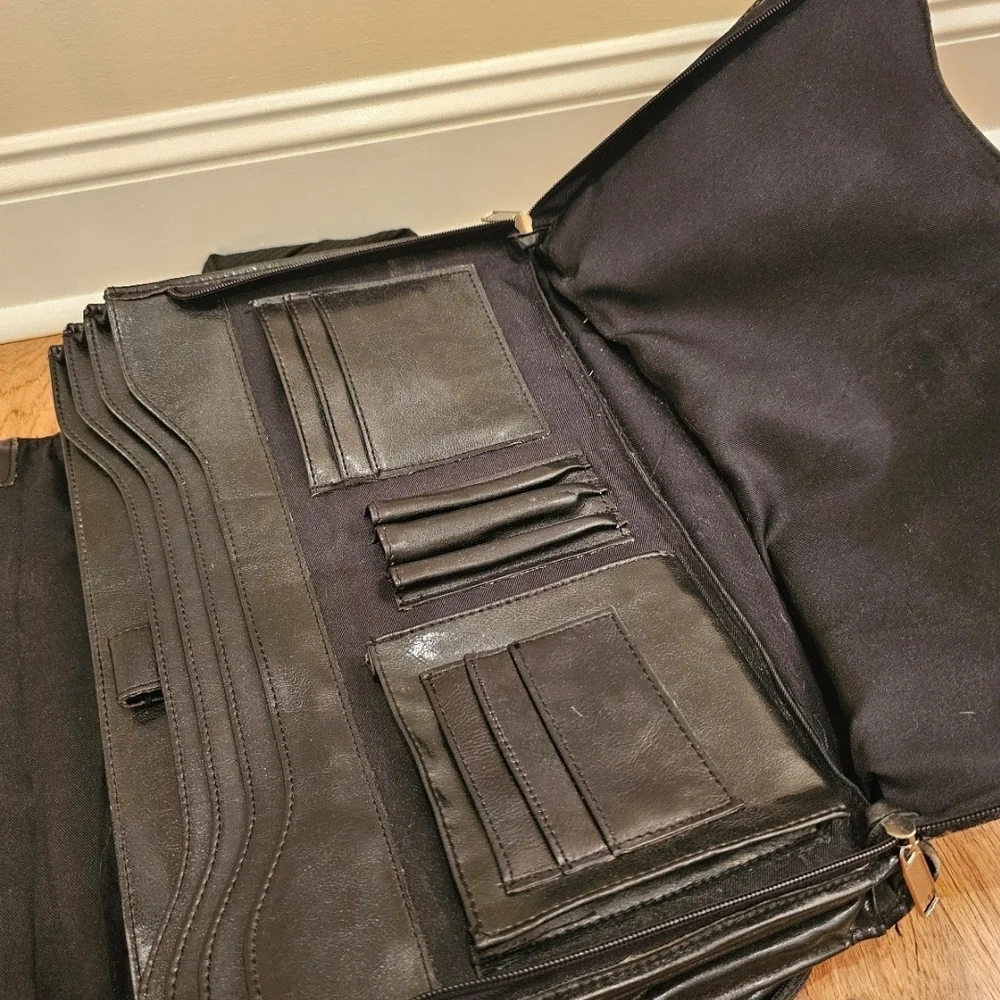 Leather Laptop Men's Bag Black Classic